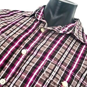 Vurt Button Up Shirt Size M Men's Gray/Purple